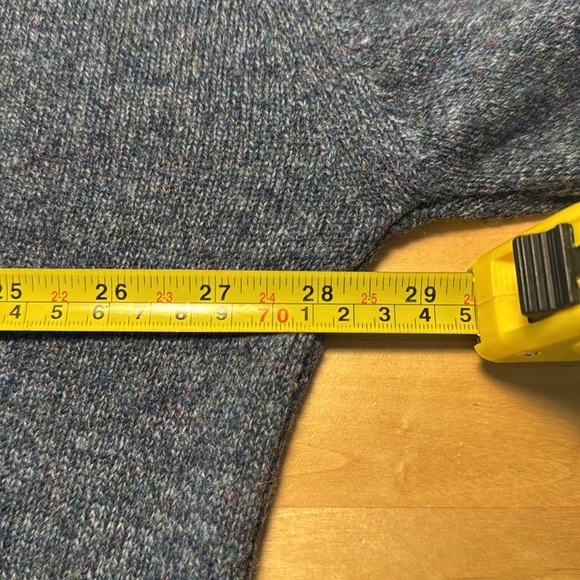 Vintage LL Bean Men’s 100% Lambswool V-neck Sweater Blue Marbled Scotland SZ XL - Picture 6 of 11